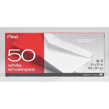MEAD 9.5 in. W X 4.12 in. L No. 10 White Envelopes 50 pk 75050